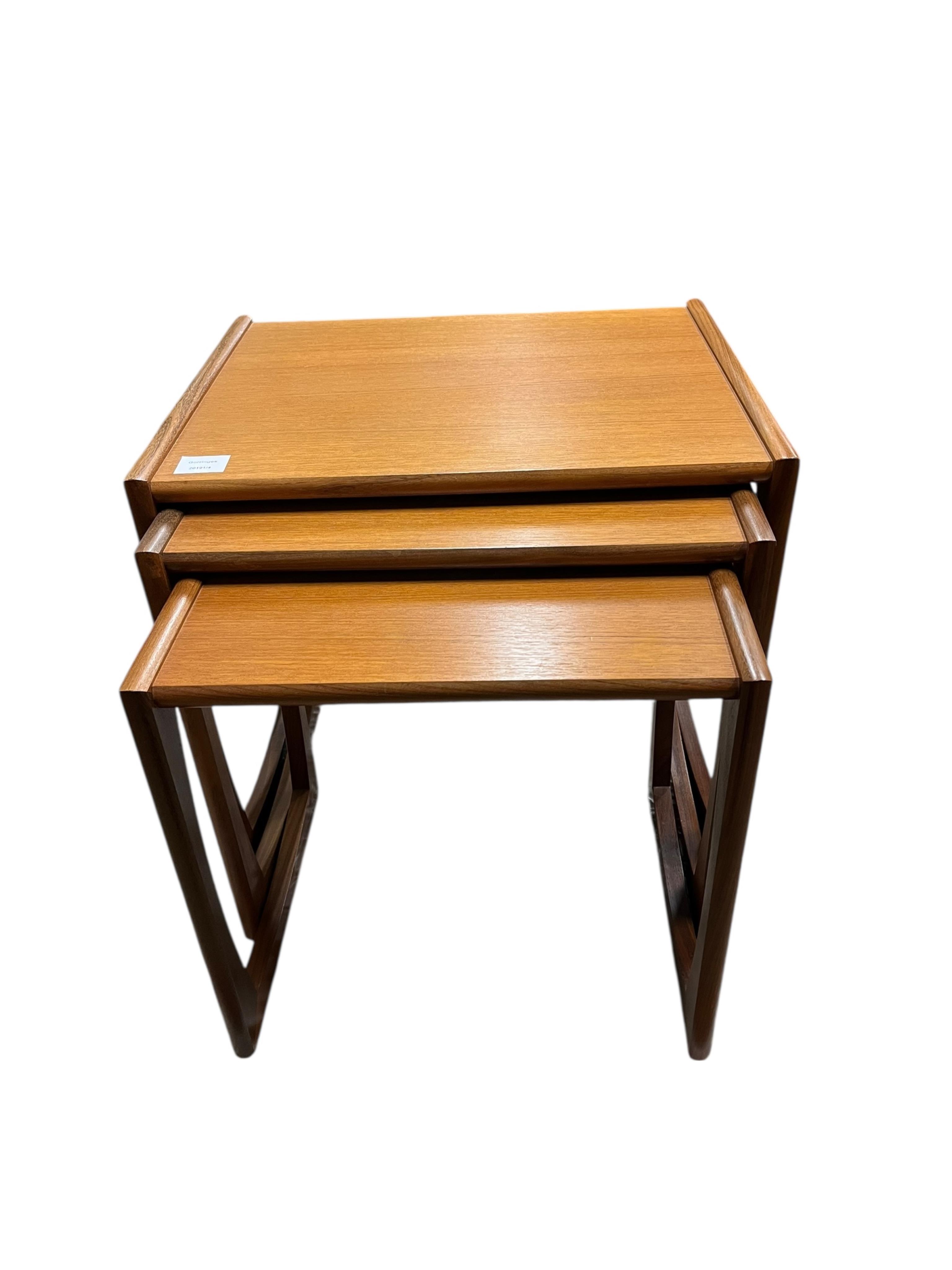 A nest of mid century G Plan teak tables, width 53cm, depth 43cm, height 48cm